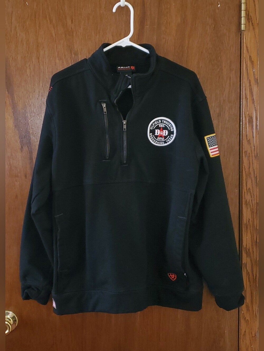 Ariat FR Black Men's Quarter-Zip Sweatshirt Sz Large